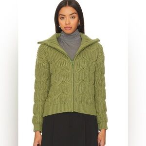 Very unique  green zipper sweater